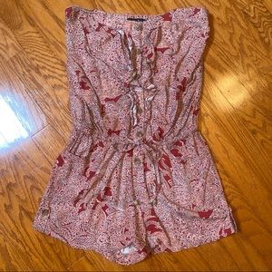 Red & pink paisley romper